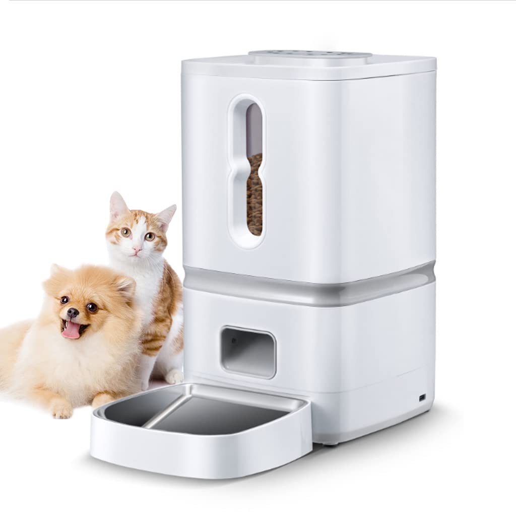 Qpets 7L Automatic Dog Cat Feeder Pet Feeder with Bowl Programmable Time and Quantition, Cat Food Dispenser with 4 Meals Auto Feeding, Voicemail Recording Qpets 7L Automatic Dog Cat Feeder Pet Feeder with Bowl Programmable Time and Quantition, Cat Food Dispenser with 4 Meals Auto Feeding, Voicemail Recording